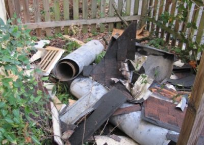 Damage Chimney Components in Yard