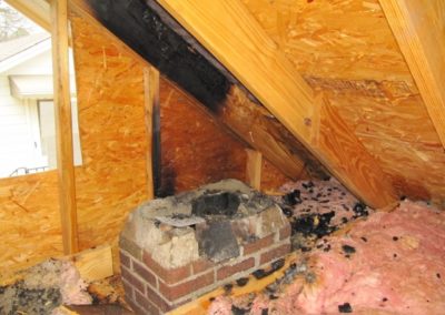 Masonry Chimney Damage in Attic - Charleston SC - Ashbusters Chimney Service